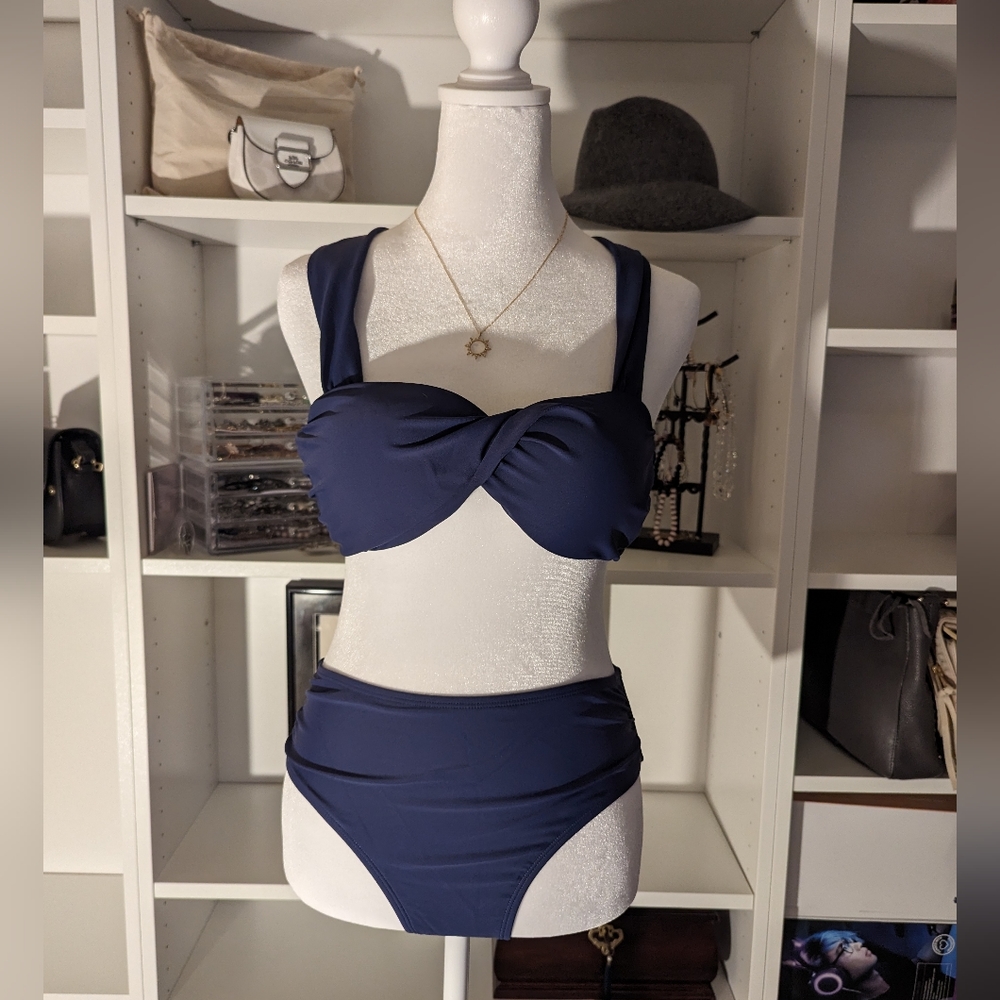 CUPSHE navy bikini Sz small